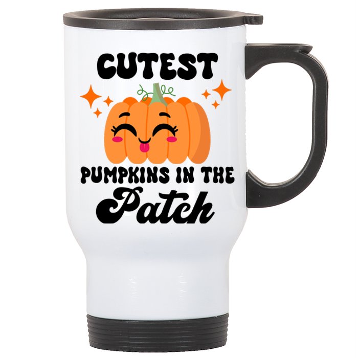 Cutest Pumpkin In The Patch Kids Girls Halloween Pumpkin Stainless Steel Travel Mug