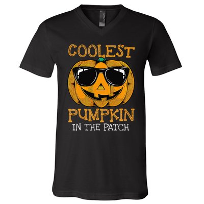 Coolest Pumpkin In The Patch Halloween V-Neck T-Shirt