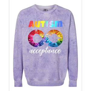 Colorful Puzzle Infinity Acceptance Autism Funny Gift Colorblast Crewneck Sweatshirt