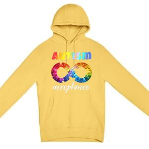 Colorful Puzzle Infinity Acceptance Autism Funny Gift Premium Pullover Hoodie