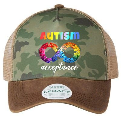 Colorful Puzzle Infinity Acceptance Autism Funny Gift Legacy Tie Dye Trucker Hat
