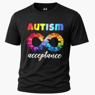 Colorful Puzzle Infinity Acceptance Autism Funny Gift Performance Shirt