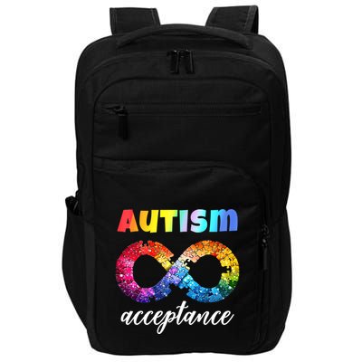 Colorful Puzzle Infinity Acceptance Autism Funny Gift Impact Tech Backpack