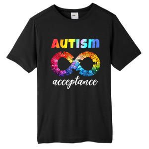 Colorful Puzzle Infinity Acceptance Autism Funny Gift Tall Fusion ChromaSoft Performance T-Shirt