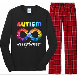 Colorful Puzzle Infinity Acceptance Autism Funny Gift Long Sleeve Pajama Set