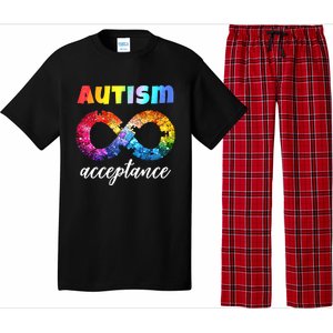 Colorful Puzzle Infinity Acceptance Autism Funny Gift Pajama Set