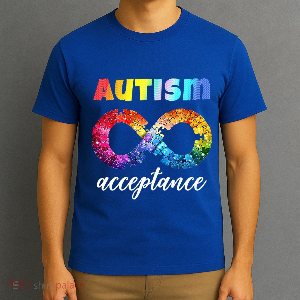 Colorful Puzzle Infinity Acceptance Autism Funny Gift T-Shirt