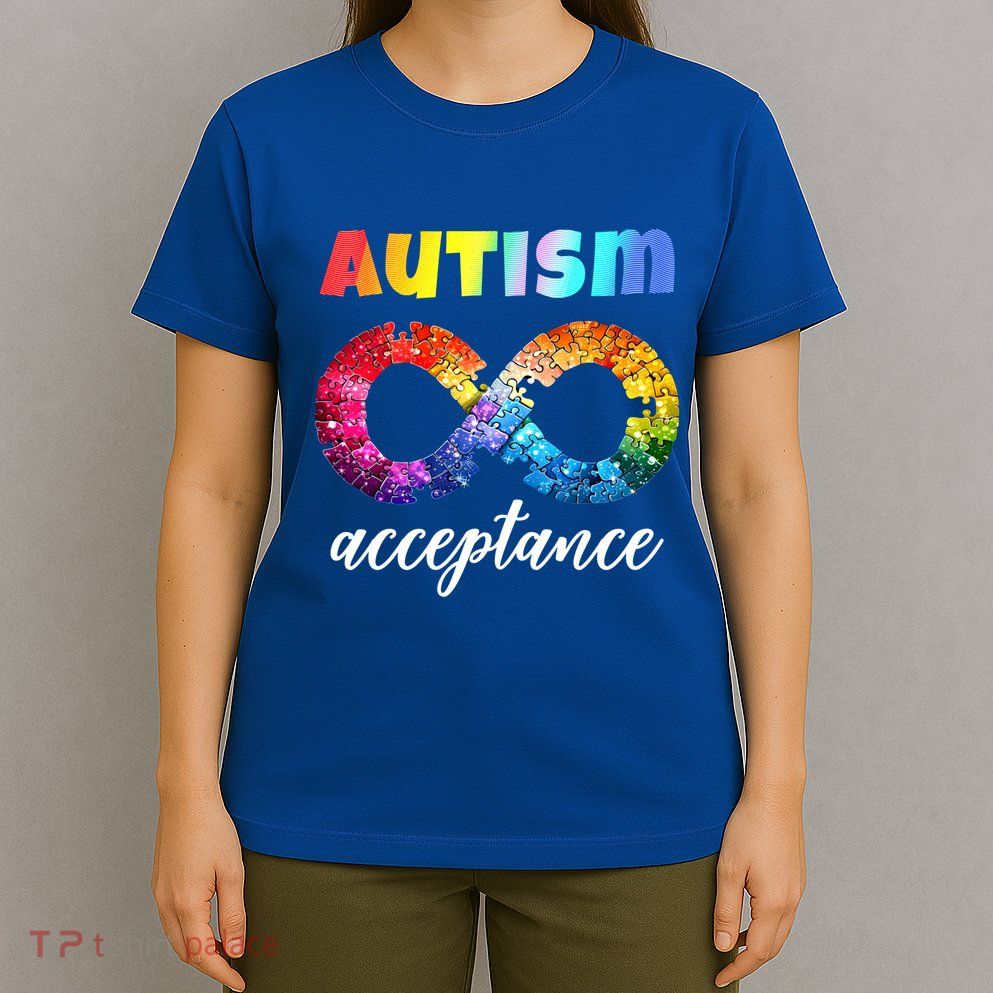 Colorful Puzzle Infinity Acceptance Autism Funny Gift T-Shirt