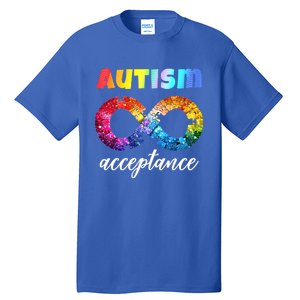 Colorful Puzzle Infinity Acceptance Autism Funny Gift Tall T-Shirt