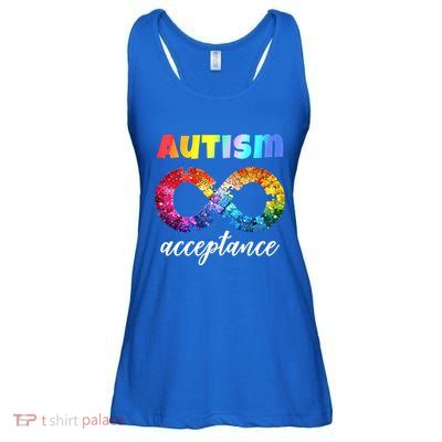 Colorful Puzzle Infinity Acceptance Autism Funny Gift Ladies Essential Flowy Tank