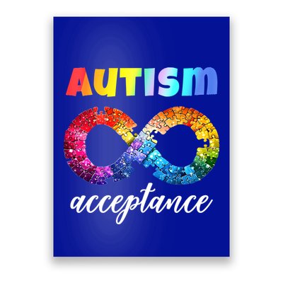 Colorful Puzzle Infinity Acceptance Autism Funny Gift Poster