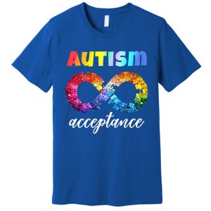 Colorful Puzzle Infinity Acceptance Autism Funny Gift Premium T-Shirt