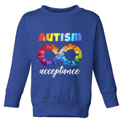 Colorful Puzzle Infinity Acceptance Autism Funny Gift Toddler Sweatshirt