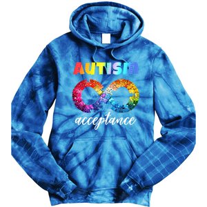 Colorful Puzzle Infinity Acceptance Autism Funny Gift Tie Dye Hoodie