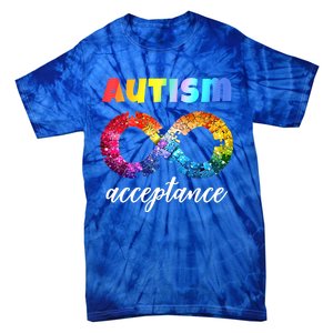 Colorful Puzzle Infinity Acceptance Autism Funny Gift Tie-Dye T-Shirt