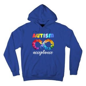 Colorful Puzzle Infinity Acceptance Autism Funny Gift Tall Hoodie