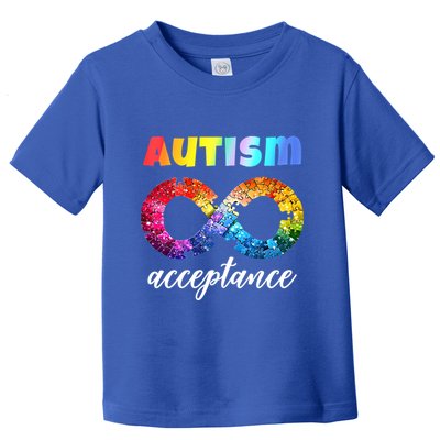 Colorful Puzzle Infinity Acceptance Autism Funny Gift Toddler T-Shirt
