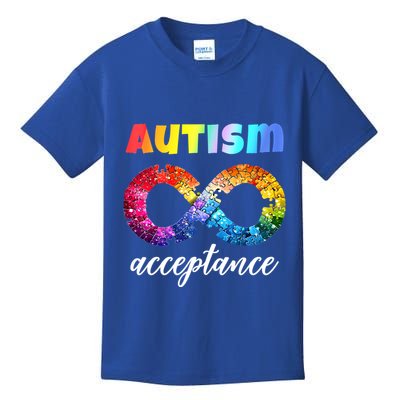 Colorful Puzzle Infinity Acceptance Autism Funny Gift Kids T-Shirt