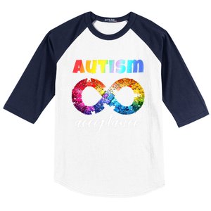 Colorful Puzzle Infinity Acceptance Autism Funny Gift Baseball Sleeve Shirt