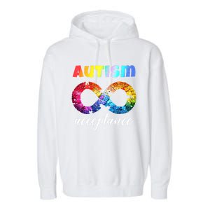 Colorful Puzzle Infinity Acceptance Autism Funny Gift Garment-Dyed Fleece Hoodie