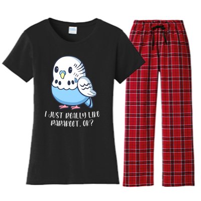 Cute Parakeet I Just Really Like Parakeets Ok Parakeet Bird Gift Women's Flannel Pajama Set