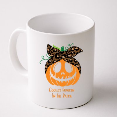 Coolest Pumpkin In The Patch Jackolantern Leopard Head Scarf Cool Gift Coffee Mug