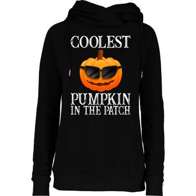 Coolest Pumpkin In The Patch Funny Halloween Womens Funnel Neck Pullover Hood