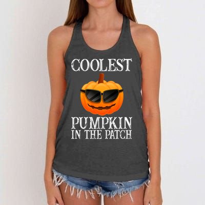 Coolest Pumpkin In The Patch Funny Halloween Women's Knotted Racerback Tank