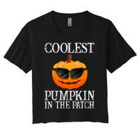 Coolest Pumpkin In The Patch Funny Halloween Women's Crop Top Tee