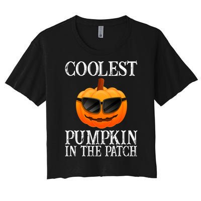 Coolest Pumpkin In The Patch Funny Halloween Women's Crop Top Tee