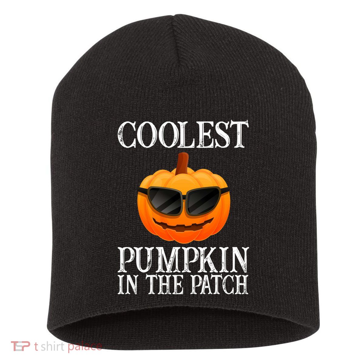Coolest Pumpkin In The Patch Funny Halloween Short Acrylic Beanie