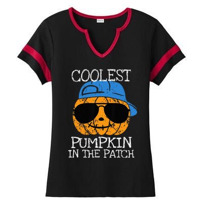 Coolest Pumpkin In The Patch Halloween Ladies Halftime Notch Neck Tee