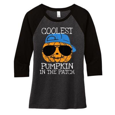 Coolest Pumpkin In The Patch Halloween Women's Tri-Blend 3/4-Sleeve Raglan Shirt