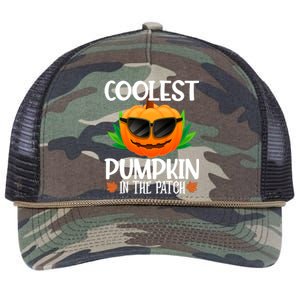 Coolest Pumpkin In The Patch Sunglasses Pumpkin Halloween Gift Retro Rope Trucker Hat Cap