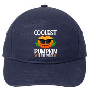 Coolest Pumpkin In The Patch Sunglasses Pumpkin Halloween Gift 7-Panel Snapback Hat