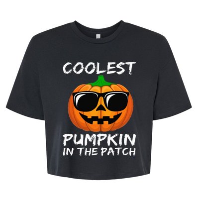 Coolest Pumpkin In The Patch Funny Halloween Bella+Canvas Jersey Crop Tee