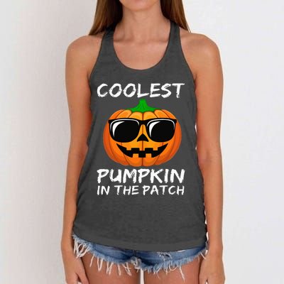 Coolest Pumpkin In The Patch Funny Halloween Women's Knotted Racerback Tank