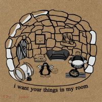 Club Penguin I Want Your Things In My Room Cotton Canvas Backpack