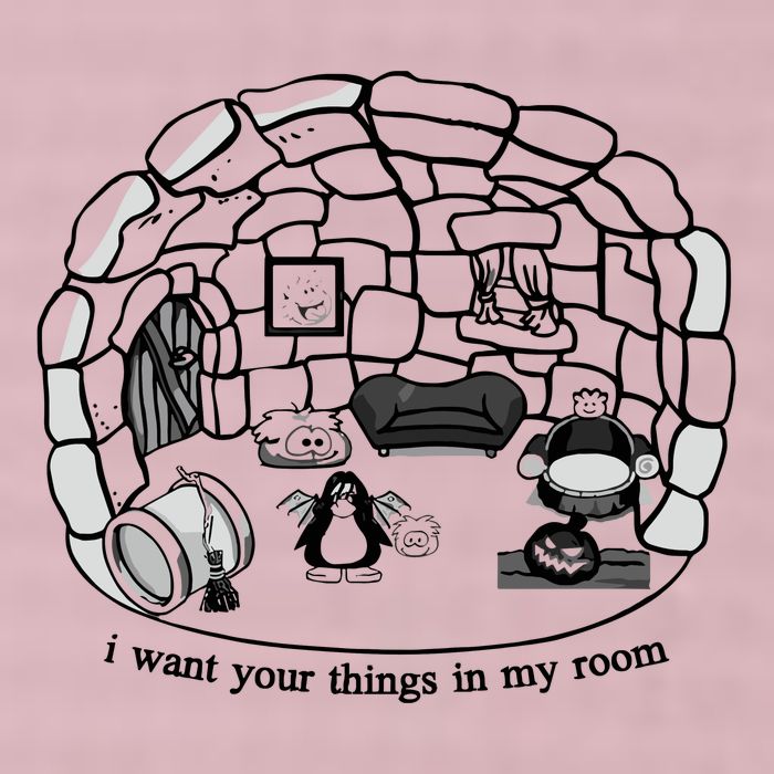 Club Penguin I Want Your Things In My Room 25L Jumbo Tote
