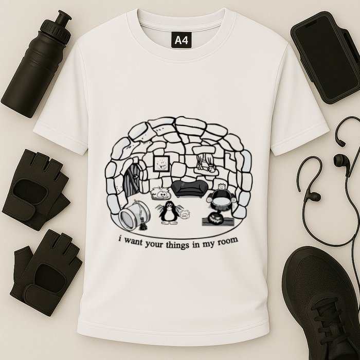 Club Penguin I Want Your Things In My Room Cooling Performance Crew T-Shirt
