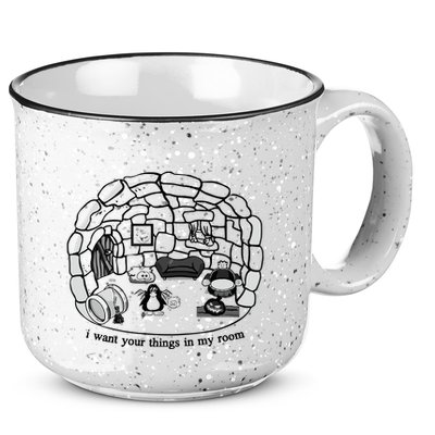 Club Penguin I Want Your Things In My Room 15oz Campfire Ceramic Mug