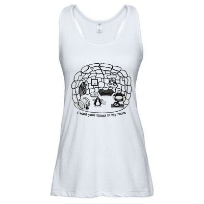 Club Penguin I Want Your Things In My Room Ladies Essential Flowy Tank
