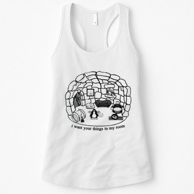 Club Penguin I Want Your Things In My Room Womens Tank Top