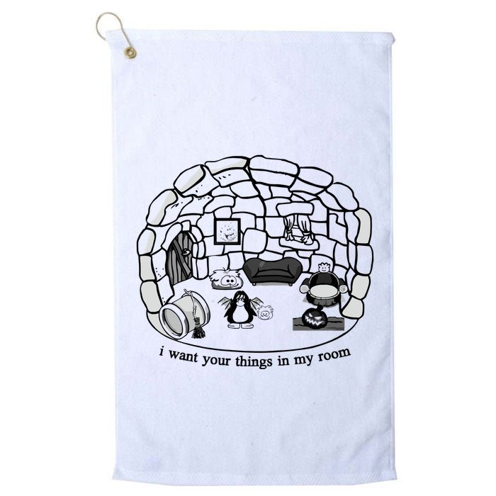 Club Penguin I Want Your Things In My Room Golf Towel