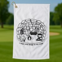 Club Penguin I Want Your Things In My Room Golf Towel