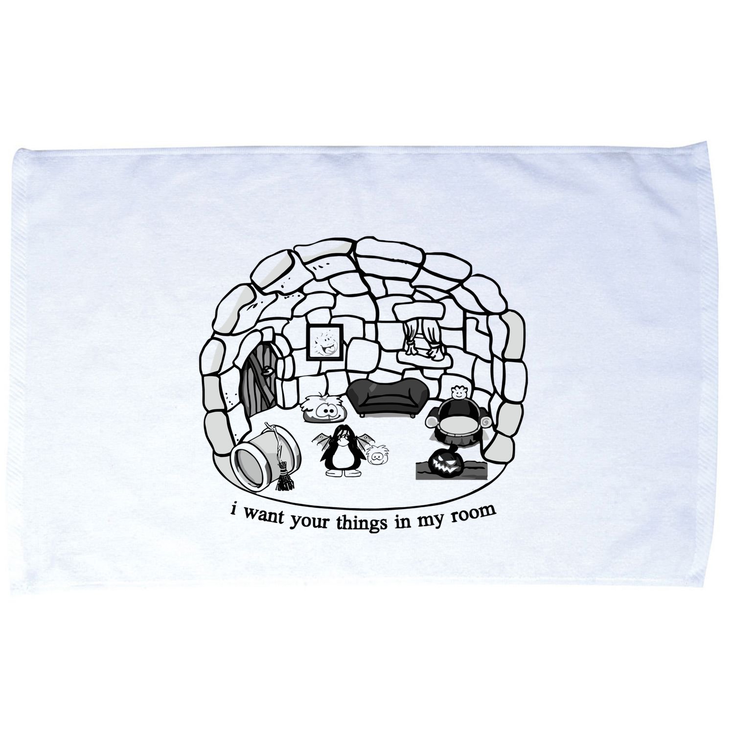 Club Penguin I Want Your Things In My Room Microfiber Hand Towel