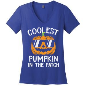 Coolest Pumpkin In The Patch Halloween Gift Women's V-Neck T-Shirt