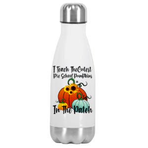 Cutest Pumpkins In Patch Pre School Teacher Fall Halloween Stainless Steel Insulated Water Bottle