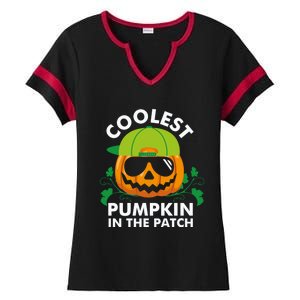 Coolest Pumpkin In The Patch Boy Pumpkin Halloween Ladies Halftime Notch Neck Tee