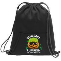 Coolest Pumpkin In The Patch Boy Pumpkin Halloween Sweatshirt Cinch Pack Bag